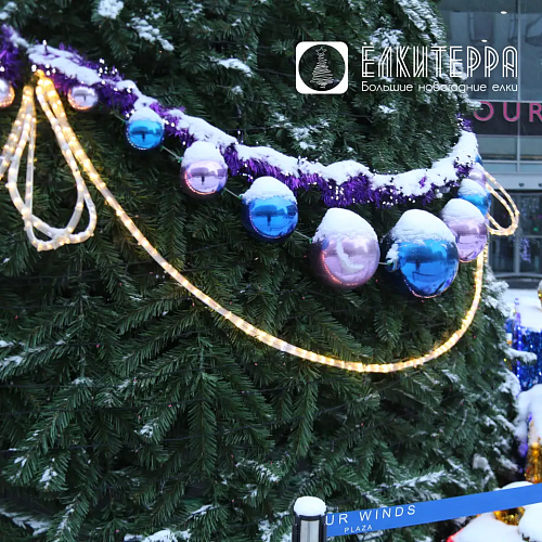 Искусственная уличная елка 10 метров с комплектом оформления Русское Рождество